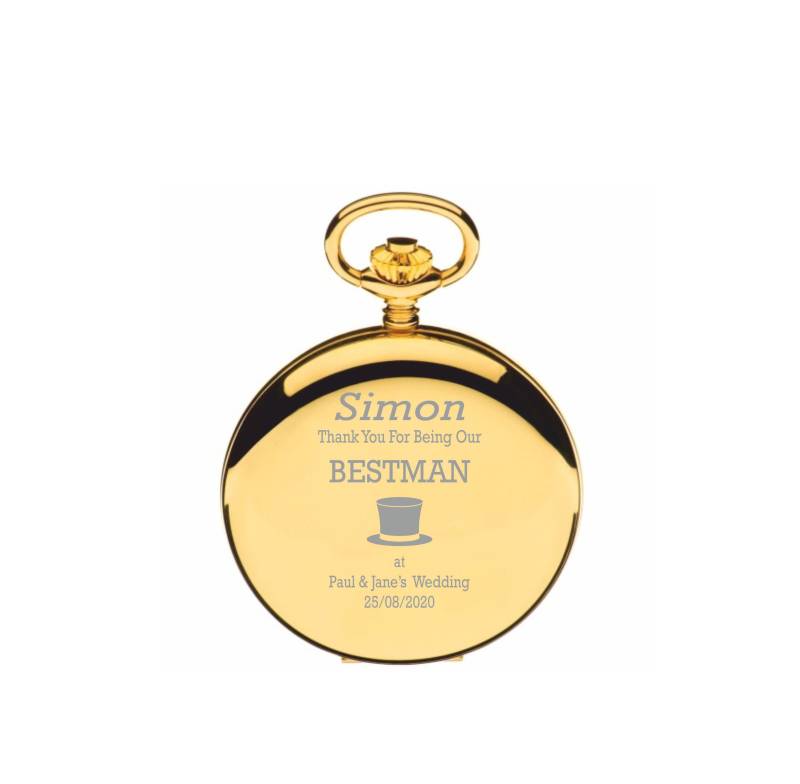Personalisierte Hochzeit Bestman Top Hat Design Gold Taschenuhr Mit Kette in Einem Samtbeutel Pwg271 Personalisierte Hochzeit Bestman Top Hat Design Gold Taschenuhr Mit Kette in Einem Samtbeutel Pwg271 von SimonsGifts4u