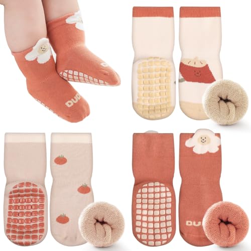 Simpeak 3 Paar Socken Baby, ABS Socken Baby Anti Rutsch, Rutschfeste Babysocken Junge Mädchen, Stoppersocken Baby, 12-36 Monate, M, Color Set 5 von Simpeak