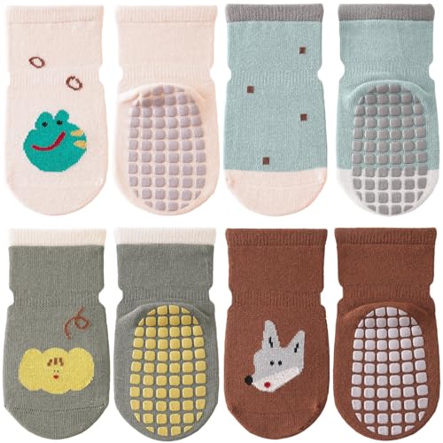 Simpeak Socken Baby, ABS Socken Baby Anti Rutsch, Rutschfeste Babysocken Junge Mädchen, Stoppersocken Baby 0-1 Jahre alt, Dünner Frühling und Herbst, L, Set 10 von Simpeak