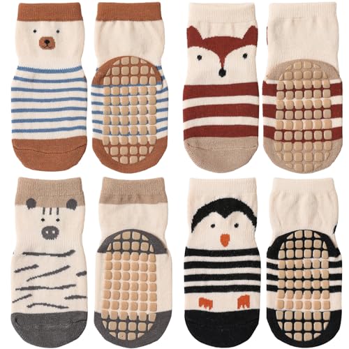 Simpeak Socken Baby, ABS Socken Baby Anti Rutsch, Rutschfeste Babysocken Junge Mädchen, Stoppersocken Baby 0-1 Jahre alt, Dünner Frühling und Herbst, S von Simpeak