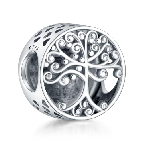 Simphman 925 Sterling Silber Charm Anhänger für Europäischen Armbänder und Halsketten Family Tree Charm Geburtstag Schmuck Geschenk für Damen Frauen von Simphman