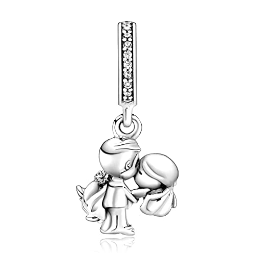 Simphman 925 Sterling Silber Charm Anhänger für Europäischen Armbänder und Halsketten Forever Couple Love Dangle Charm Geburtstag Schmuck Geschenk für Damen Frauen von Simphman