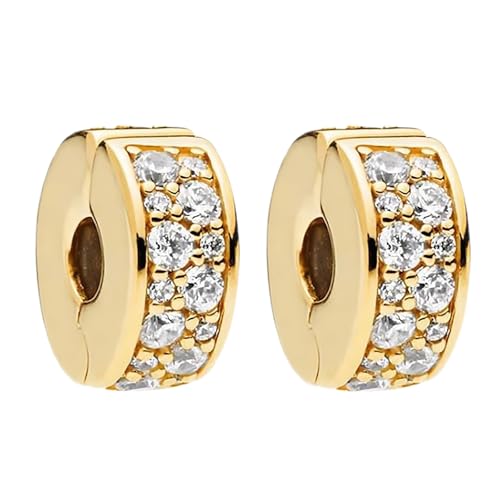 Simphman 925 Sterling Silber Charm Anhänger für Europäischen Armbänder und Halsketten Golden Clips Charm Armband Charm Geburtstag Schmuck Geschenk für Damen Frauen von Simphman