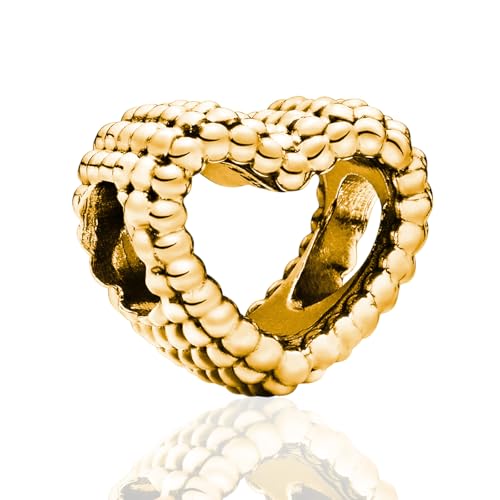 Simphman 925 Sterling Silber Charm Anhänger für Europäischen Armbänder und Halsketten Golden Snake Bone Chain Heart Charm Armband Charm Geburtstag Schmuck Geschenk für Damen Frauen von Simphman