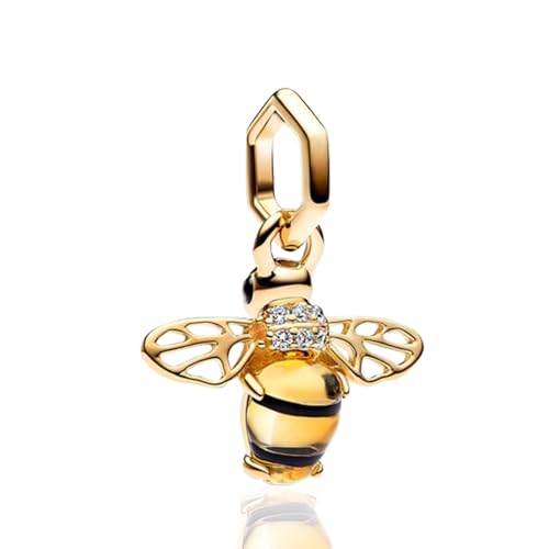 Simphman 925 Sterling Silber Charm Anhänger für Europäischen Armbänder und Halsketten Golden Sparkling Bee Dangle Charm Armband Charm Geburtstag Schmuck Geschenk für Damen Frauen Simphman 925 Sterling Silber Charm Anhänger für Europäischen Armbänder und Halsketten Golden Sparkling Bee Dangle Charm Armband Charm Geburtstag Schmuck Geschenk für Damen Frauen von Simphman