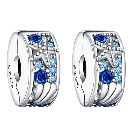 Simphman 925 Sterling Silber Charm Anhänger für Europäischen Armbänder und Halsketten Shell Starfish Clips Charm Geburtstag Schmuck Geschenk für Damen Frauen von Simphman