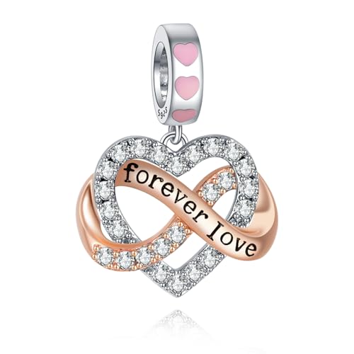Simphman 925 Sterling Silber Charms Dangles für Armbänder und Halsketten Shining Infinity Forever Love Dangle Geschenk-Schmuck für Frauen Mädchen Familie und Freunde von Simphman