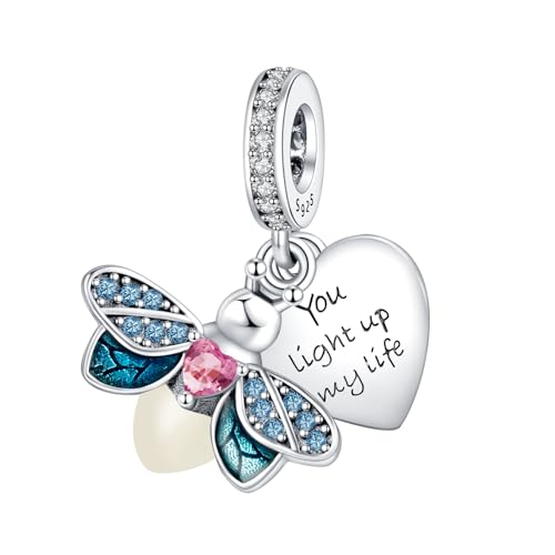 Simphman 925 Sterling Silber Love Heart Charms Dangles für Armbänder und Halsketten Shining Infinity Forever Love Dangle Geschenk Schmuck für Frauen Mädchen Familie Freunde von Simphman