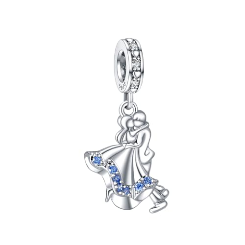 Simphman Love Heart 925 Sterling Silber Charms Dangles Couple Hugging and Kissing für Armbänder und Halskette Schmuck Geschenk für Frauen Mädchen Familie und Freunde von Simphman