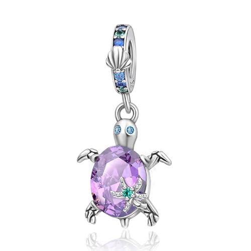 Simphman Summer Ocean 925 Sterling Silber Charms Armreifen Stern Schildkröte für Armbänder und Colliers Schmuck für Frauen, Mädchen, Familien und Freunde von Simphman