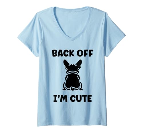 Damen Cute Bulldog Dog Quote Funny Bulldog I'm a Cute T-Shirt mit V-Ausschnitt von Simple Bulldogs dog humor Bulldog