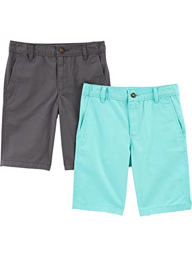 Simple Joys by Carter's Jungen Flat Front, Pack of 2 Shorts, Grau/Minzgrün, 3 Jahre (2er Pack) von Simple Joys by Carter's