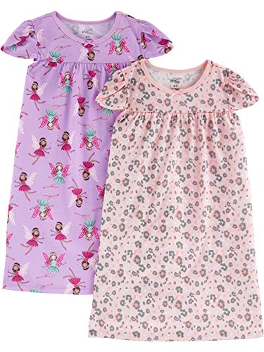 Simple Joys by Carter's Mädchen 2-Pack Nightgowns, Fee/Tiermuster, 8-10 Jahre (2er Pack) von Simple Joys by Carter's
