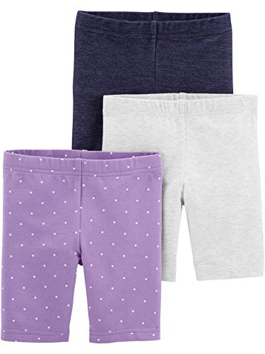 Simple Joys by Carter's Baby Mädchen 3-Pack Bike Shorts, Purpur/Jeans/Grau, 3-6 Monate (3er Pack) von Simple Joys by Carter's