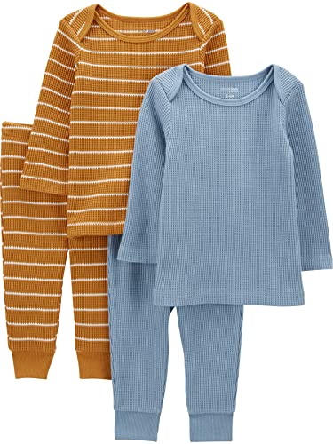 Simple Joys by Carter's Unisex Baby 4-Teiliges Strukturiertes Set, 2er-Pack, Gold/Blau, 0-3 Monate von Simple Joys by Carter's