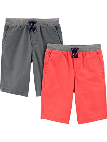 Simple Joys by Carter's Baby-Jungen, Pack of 2 Short, Grau/Rot, 4 Jahre (2er Pack) von Simple Joys by Carter's