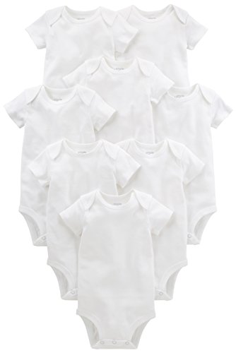 Simple Joys by Carter's Unisex Baby Side-snap Short-Sleeve Shirt Infant-and-Toddler-Bodysuits, Weiß, 0 Monate (8er Pack) von Simple Joys by Carter's