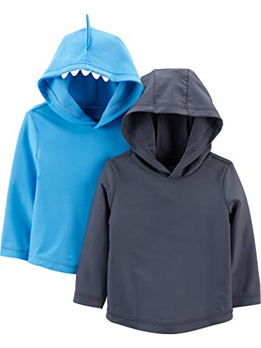 Simple Joys by Carter's Baby Jungen 2-Pack Assorted Rashguard Sets Rash-Guard-Shirt, Marineblau/Haifisch, 3-6 Monate (2er Pack) von Simple Joys by Carter's