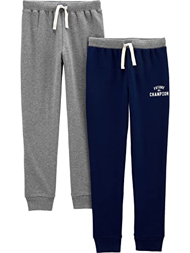 Simple Joys by Carter's Baby Jungen 2-Pack Athletic Knit Jogger Pants Hose, Kohlegrau/Marineblau, 18 Monate (2er Pack) von Simple Joys by Carter's