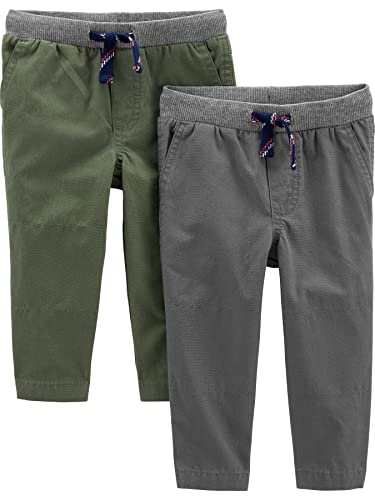 Simple Joys by Carter's Baby-Jungen 2-Pack Pull on Pant Hose, Grün/Grau, 6-9 Monate (2er Pack) von Simple Joys by Carter's