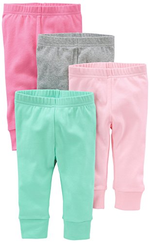 Simple Joys by Carter's Baby-Mädchen 4-Pack Pant Hose, Minzgrün/Rosa/Grau, Frühchen (4er Pack) von Simple Joys by Carter's