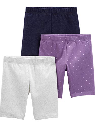 Simple Joys by Carter's Baby Mädchen 3-Pack Bike Infant-and-Toddler-Shorts, Purpur/Jeans/Grau, 6-9 Monate (3er Pack) von Simple Joys by Carter's