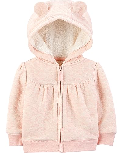 Simple Joys by Carter's Unisex Baby Hooded Sweater with Sherpa Lining Infant-and-Toddler-Outerwear-Jackets, Rosa, 0 Monate von Simple Joys by Carter's