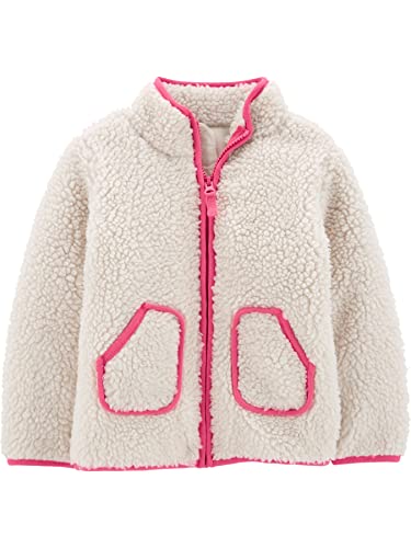 Simple Joys by Carter's Baby Mädchen Sherpa-Jacke, Rosa/Beige, 12 Monate von Simple Joys by Carter's