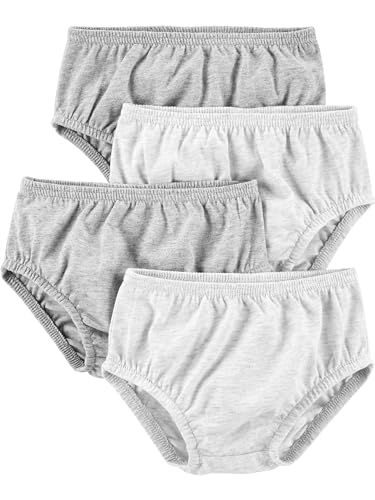 Simple Joys by Carter's Baby-Mädchen 4-Pack Diaper Covers Shorts, Grau Meliert, 0-3 Monate (4er Pack) von Simple Joys by Carter's