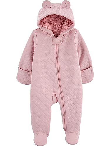 Simple Joys by Carter's Unisex-Baby Footed Jumpsuit Pram Fleece-Overall mit Fuß, Rosa, 0-3 Monate von Simple Joys by Carter's