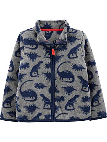 Simple Joys by Carter's Unisex-Baby Full-Zip Fleece Jacket Fleecejacke, Grau Marineblau Dinosaurier, 4 Jahre von Simple Joys by Carter's
