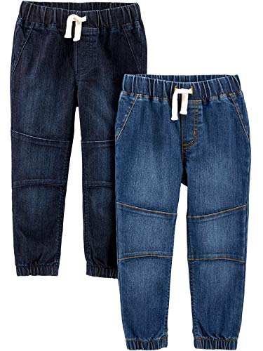 Simple Joys by Carter's Jungen 2-Pack Pull on Denim Pant Hose, Jeans/Dunkles Jeansblau, 4 Jahre (2er Pack) von Simple Joys by Carter's