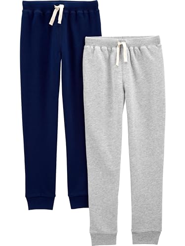 Simple Joys by Carter's Jungen 2-Pack Pull on Fleece Pants, Grau Meliert/Marineblau, 2 Jahre (2er Pack) von Simple Joys by Carter's