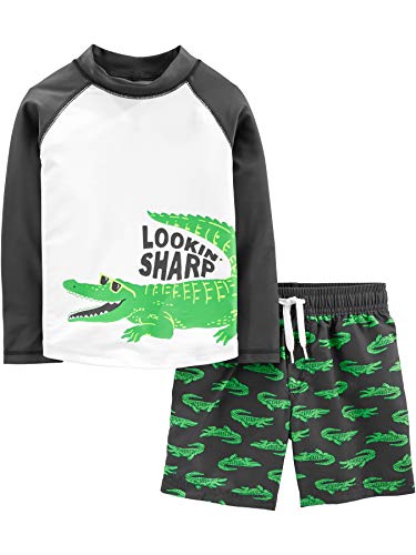 Simple Joys by Carter's Baby Jungen Swimsuit Trunk and Rashguard Rash-Guard-Set, Schwarz Krokodilaufddruck, 6-9 Monate Simple Joys by Carter's Baby Jungen Swimsuit Trunk and Rashguard Rash-Guard-Set, Schwarz Krokodilaufddruck, 6-9 Monate von Simple Joys by Carter's
