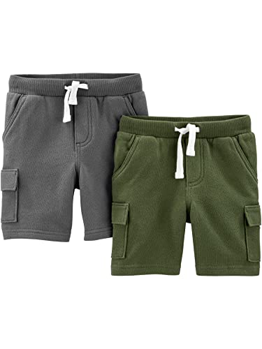 Simple Joys by Carter's Jungen Knit Cargo, Pack of 2 Shorts, Olivgrün/Grau, 4-5 Jahre (2er Pack) von Simple Joys by Carter's