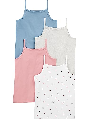 Simple Joys by Carter's Mädchen Tank Tops, Pack of 4 Cami Shirt, Blau/Grau/Rosa/Weiß Floral, 6 Jahre (4er Pack) von Simple Joys by Carter's