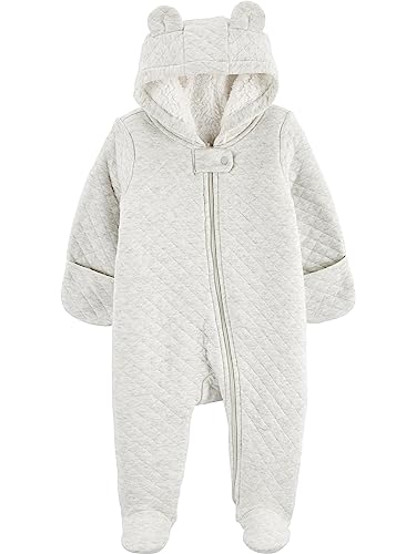 Simple Joys by Carter's Unisex-Baby Footed Jumpsuit Pram Fleece-Overall mit Fuß, Grau, 3-6M von Simple Joys by Carter's