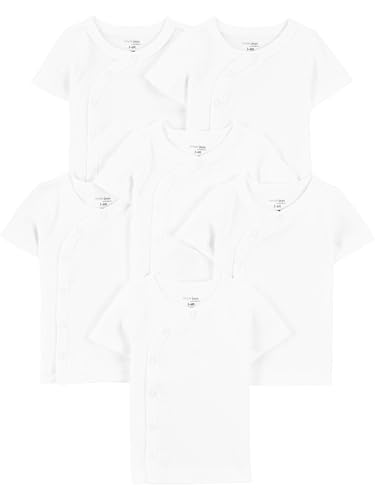 Simple Joys by Carter's Baby-Jungen Side-snap Short-Sleeve Infant-and-Toddler-Button-down-Shirts, Weiß, Frühchen (6er Pack) von Simple Joys by Carter's