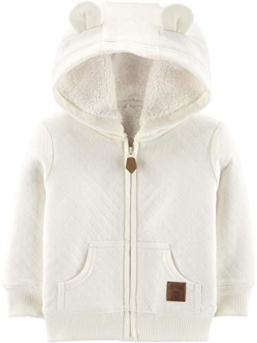 Simple Joys by Carter's Unisex Baby Hooded Sweater Jacket with Sherpa Lining Fleecejacke, Haferbeige, 24 Monate von Simple Joys by Carter's