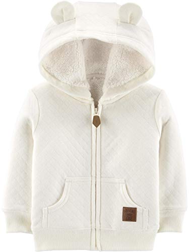 Simple Joys by Carter's Unisex Baby Hooded Sweater Jacket with Sherpa Lining Fleece-Jacke, Haferbeige, 24 Monate von Simple Joys by Carter's