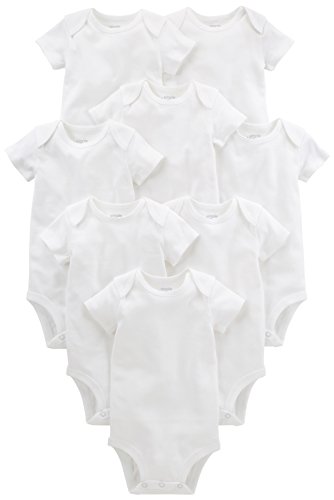 Simple Joys by Carter's Unisex Baby Side-snap Short-Sleeve Shirt Infant-and-Toddler-Bodysuits, Weiß, 0-3 Monate (8er Pack) von Simple Joys by Carter's