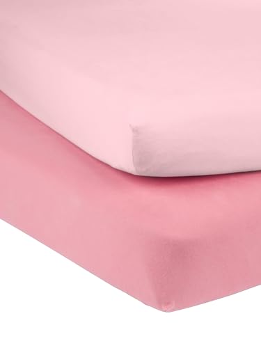 Simple Joys by Carter's Unisex-Kinder Baby 2-Pack Cotton Crib Sheets Kostüm Kleinkinder, Rosa/Gehaucht Rosa, Einheitsgröße (2er Pack) von Simple Joys by Carter's