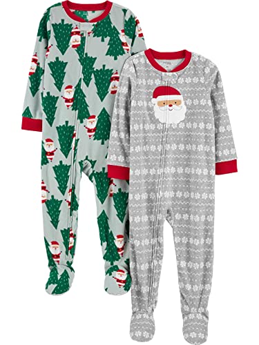 Simple Joys by Carter's Unisex-Pyjama-Set für Kinder, 2 Stück, Hellgrauer Weihnachtsmann/Mintgrün, 6 Jahre von Simple Joys by Carter's