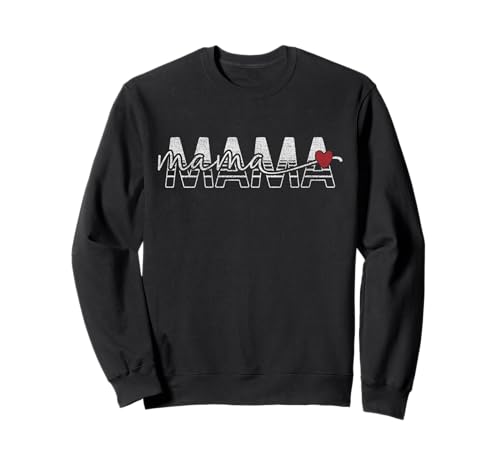 Mama Retro Block Buchstaben mit Schrift Mama Herz Sweatshirt Mama Retro Block Buchstaben mit Schrift Mama Herz Sweatshirt von Simple Mama Retro Love Text by TheMaesthetics