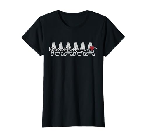 Mama Retro Block Buchstaben mit Schrift Mama Herz T-Shirt Mama Retro Block Buchstaben mit Schrift Mama Herz T-Shirt von Simple Mama Retro Love Text by TheMaesthetics