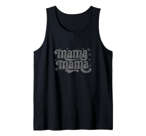 Mama, niedlicher flippiger Retro-Text, Mama, Schwarz Tank Top Mama, niedlicher flippiger Retro-Text, Mama, Schwarz Tank Top von Simple Message Shirts for Mama
