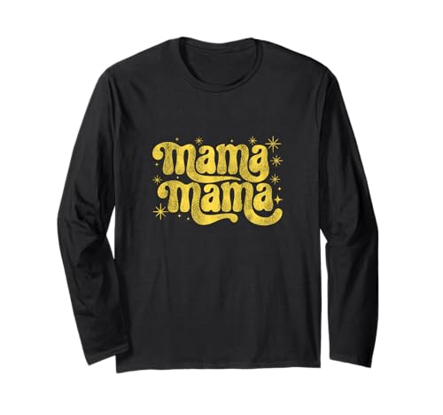 Mama, niedlicher flippiger Retro-Text, Mama Langarmshirt Mama, niedlicher flippiger Retro-Text, Mama Langarmshirt von Simple Message Shirts for Mama