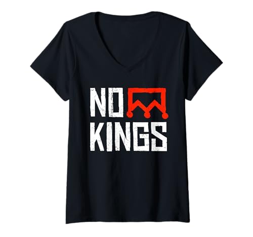 Damen Protestschild "No Kings" T-Shirt mit V-Ausschnitt Damen Protestschild "No Kings" T-Shirt mit V-Ausschnitt von Simple No Kings Protest Sign Idea Graphic Outfit