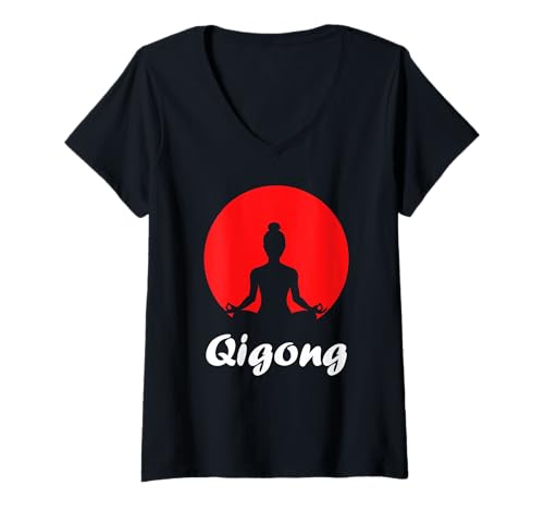 Damen Quote Sport Minimalist Relaxation qi gong Simple Qigong T-Shirt mit V-Ausschnitt Damen Quote Sport Minimalist Relaxation qi gong Simple Qigong T-Shirt mit V-Ausschnitt von Simple Quote minimalist Qigong humor