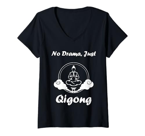 Damen Quote Sport Minimalist Relaxation qi gong Simple Qigong T-Shirt mit V-Ausschnitt Damen Quote Sport Minimalist Relaxation qi gong Simple Qigong T-Shirt mit V-Ausschnitt von Simple Quote minimalist Qigong humor